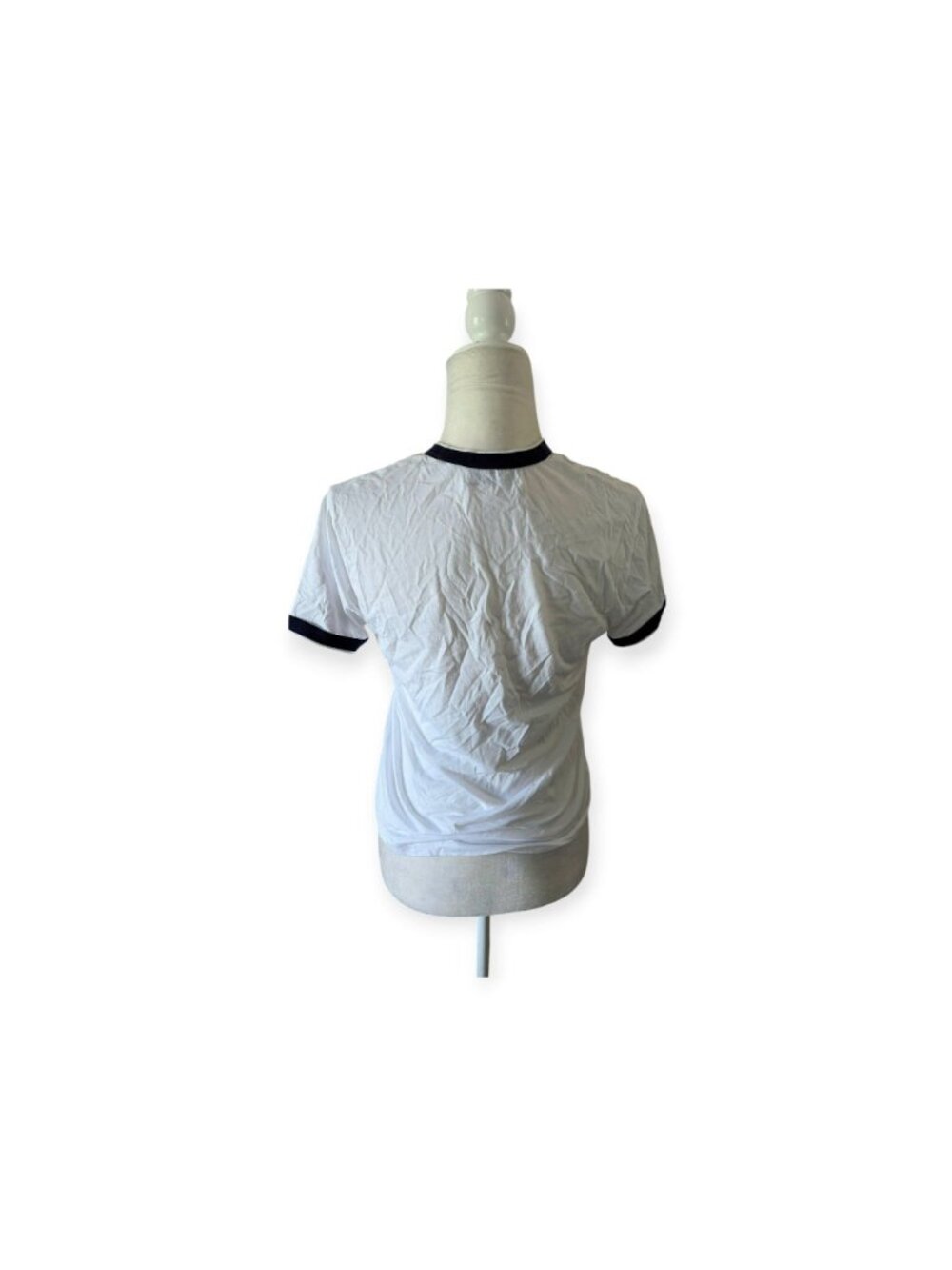 La Ligne Embroidered "J'parle pas français" Ringer Tee Listing SZ M - Picture 5 of 13